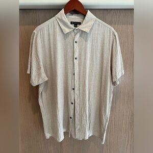 Men’s light brown linen shirt.